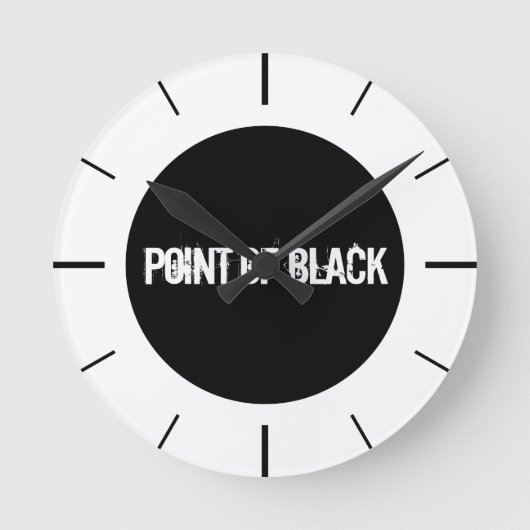 「黒点」 ラウンド壁時計 (正面)