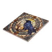 黒烏ステンドグラス鳥 タイル (側面)