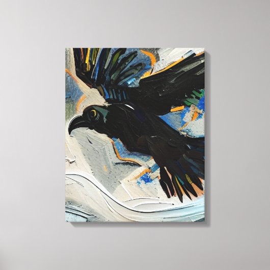 黒烏絵画虫 キャンバスプリント (正面)