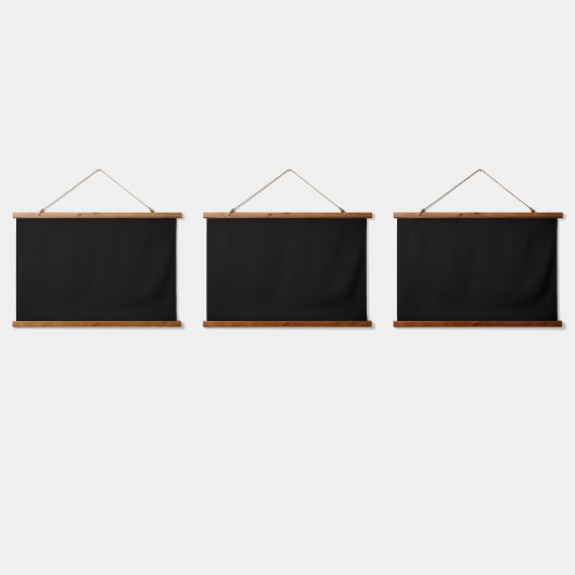 黒無地のいWFH背景画面背景3 吊り下げ型タペストリー (トリプル)