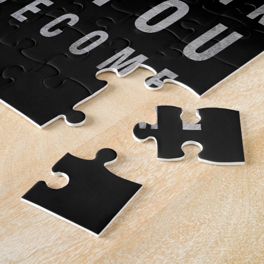 黒無地の仏やる気を起こさせる引用文 ジグソーパズル (側面)