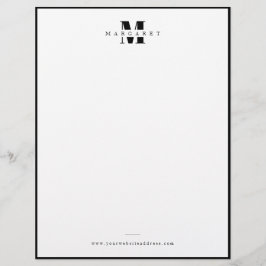 黒無地の字縁どシンプルモノグラム レターヘッド