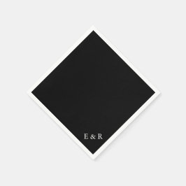 黒無地の白の結婚詳細 スタンダードカクテルナプキン