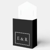 黒無地の白の結婚詳細 フェイバーボックス (オープン)