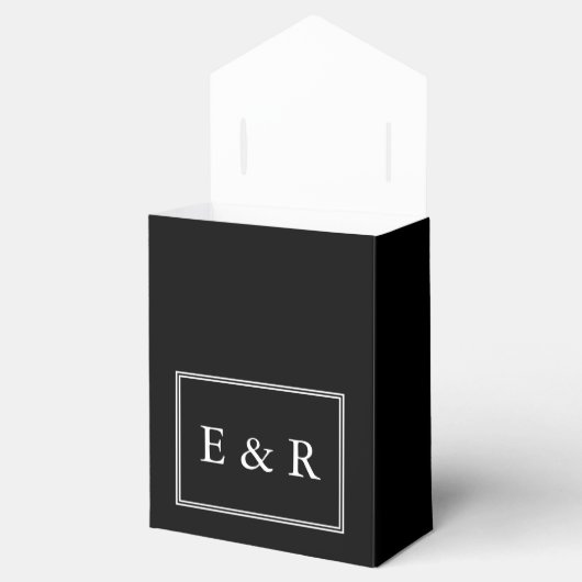 黒無地の白の結婚詳細 フェイバーボックス (オープン)