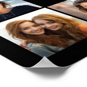 黒無地の色写真コラージュカスタムモノグラム ポスター (角)