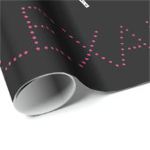 黒無地の色鮮やかな緑ピンク白カスタム色 ラッピングペーパー (ロールコーナー)