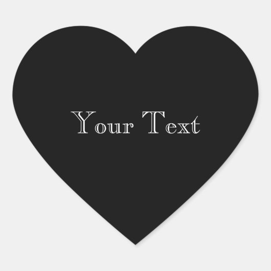 黒無地の色 ハートシール (正面)