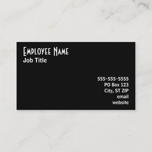 黒無地の色 名刺 (裏面)