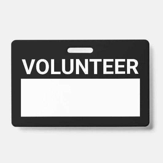 黒無地ボランティアバッジ バッジ (正面)