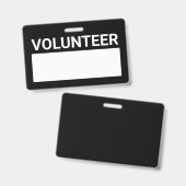 黒無地ボランティアバッジ バッジ (正面＆裏面)