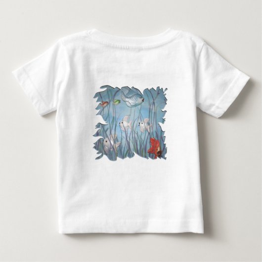 黒焼き魚水彩おもしろいスタイル ベビーTシャツ (裏面)