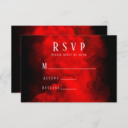 黒煙と赤煙抽象芸術 出欠カード (正面/裏面)