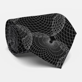 黒煙000000 & Silver Gray "スパイダーウェブ" ネクタイ
