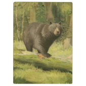 黒熊が木の幹を踏む クリップボード (裏面)