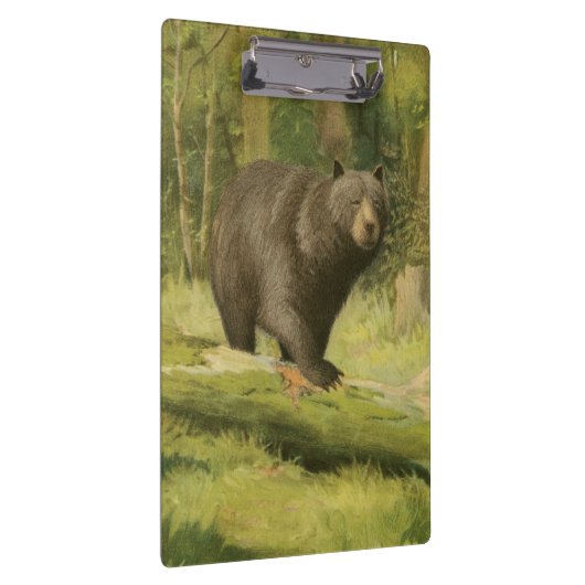 黒熊が木の幹を踏む クリップボード (右)