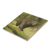 黒熊が木の幹を踏む タイル (側面)