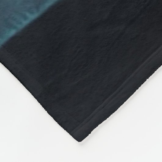 黒熊とオーロラアート フリースブランケット (角)