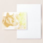 黒熊とクリスマスツリー 箔カード (ディスプレー)