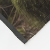 黒熊とトーテムポール野生動物アート フリースブランケット (角)