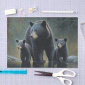 黒熊と子牛 薄葉紙 (クラフト)