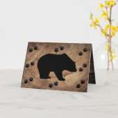 黒熊と熊の手のカード カード (黄色い花)