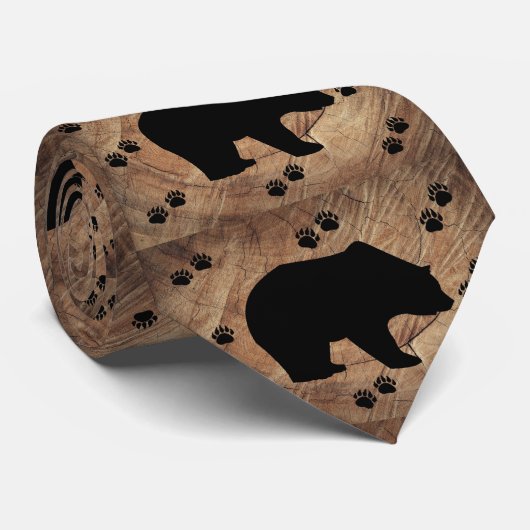 黒熊と熊の手 ネクタイ (ロール)