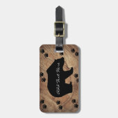 黒熊と熊の手 ラゲッジタグ (正面縦)