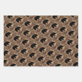 黒熊と熊の手 ラッピングペーパーシート (正面2)