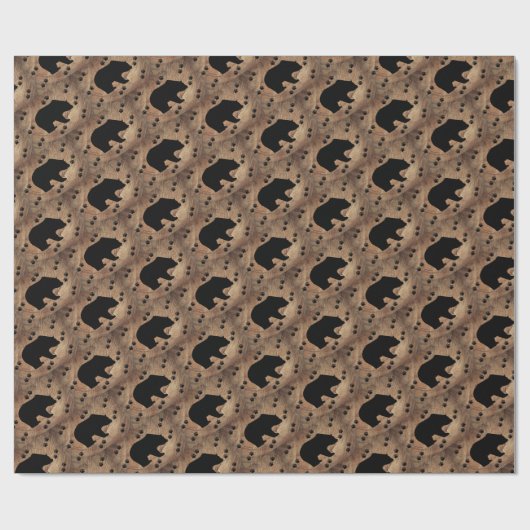 黒熊と熊の手 ラッピングペーパー (フラット)