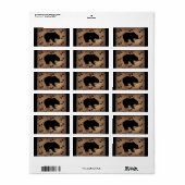 黒熊と熊の手 ラベル (フルシート)