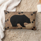 黒熊と熊の手 ランバークッション (ブランケット)