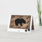 黒熊と熊の足のサンキューカード サンキューカード (裏面)