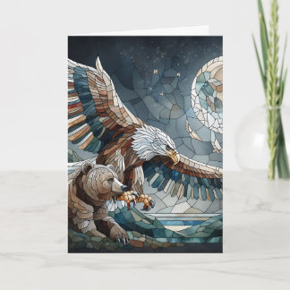 黒熊と鷲の満月 |ハッピーバースデー カード