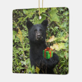 黒熊のクリスマスオーナメント セラミックオーナメント (左)