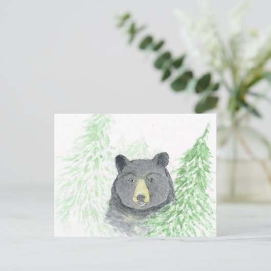 黒熊のクリスマス シーズンポストカード (スタンド正面)