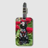 黒熊のゲームプレーヤー ラゲッジタグ (正面縦)