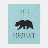 黒熊のシルエット&マイクロドットを引き上げよう フリースブランケット (正面)