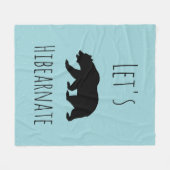 黒熊のシルエット&マイクロドットを引き上げよう フリースブランケット (正面(横))