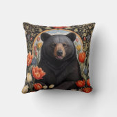 黒熊のチューリカラフルップの花 クッション (裏面)