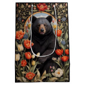 黒熊のチューリカラフルップの花 ミディアムペーパーバッグ (裏面)
