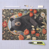 黒熊のチューリカラフルップの花 薄葉紙 (クラフト)