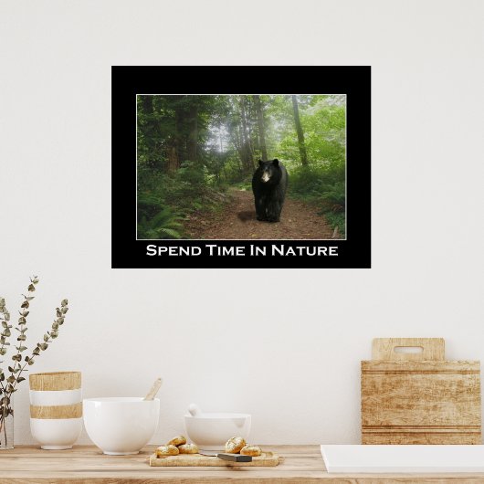 黒熊のトレイルやる気を起こさせるポスター ポスター (キッチン)
