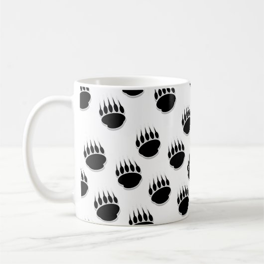 黒熊の前足のパターン コーヒーマグカップ (左)