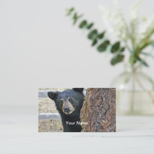 黒熊の木の写真 名刺 (スタンド正面)