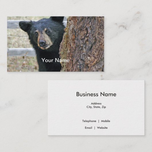 黒熊の木の写真 名刺 (正面/裏面)