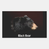 黒熊の野生動物のステッカーの贈り物 長方形シール (正面)