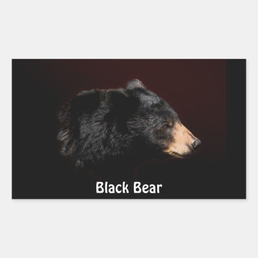 黒熊の野生動物のステッカーの贈り物 長方形シール (正面)
