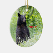 黒熊を飾ったクリスマスオーナメント セラミックオーナメント (右)