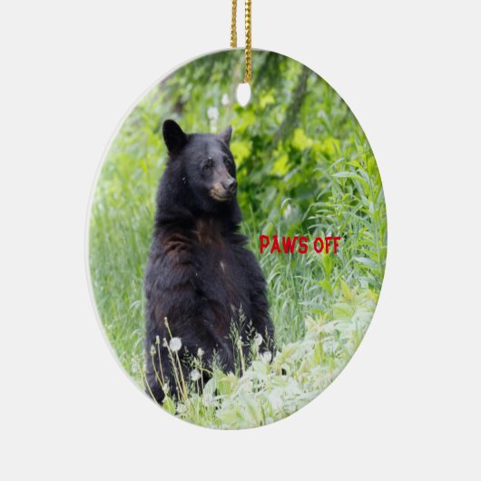 黒熊を飾ったクリスマスオーナメント セラミックオーナメント (右)